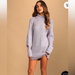 NWT lulus get upgraded chunky knit purple sweater , size medium .